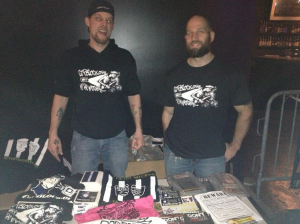 Ademo and Pete with some Cop Block gear